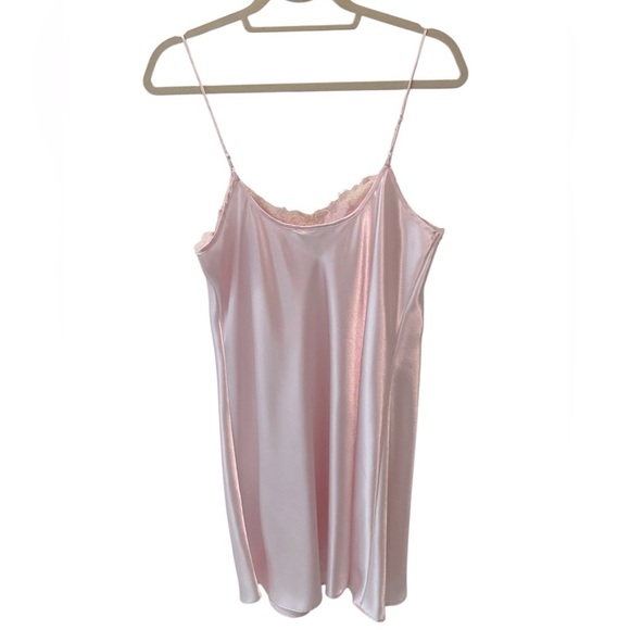 NEW Morgan Taylor Intimates Women’s Pink Sleeveless Slip Dress Short Chemise Med - Picture 2 of 4